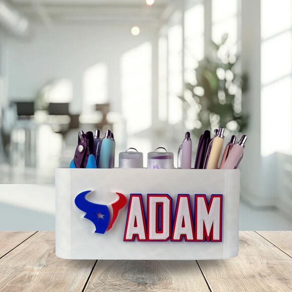 Personalized Houston Texans Desk Organizer, Houston Gift, Office Desk Organizer - Picture 3 of 10